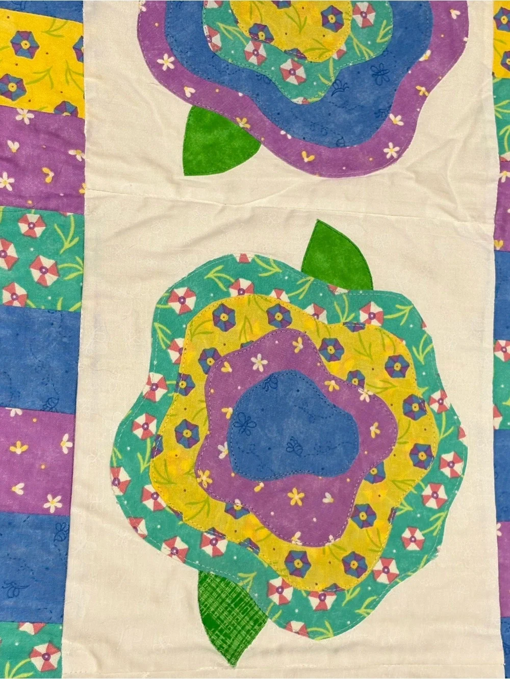 Colorful Floral Patchwork Table Runner Beautiful Design